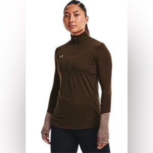 Under Armour Women's Locker Room Half Zip Pullover in Brown NWT XXS